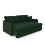 Sofá Retrátil Reclinável 4 Lugares 254cm Maili Veludo Verde K01 - D&#39;rossi