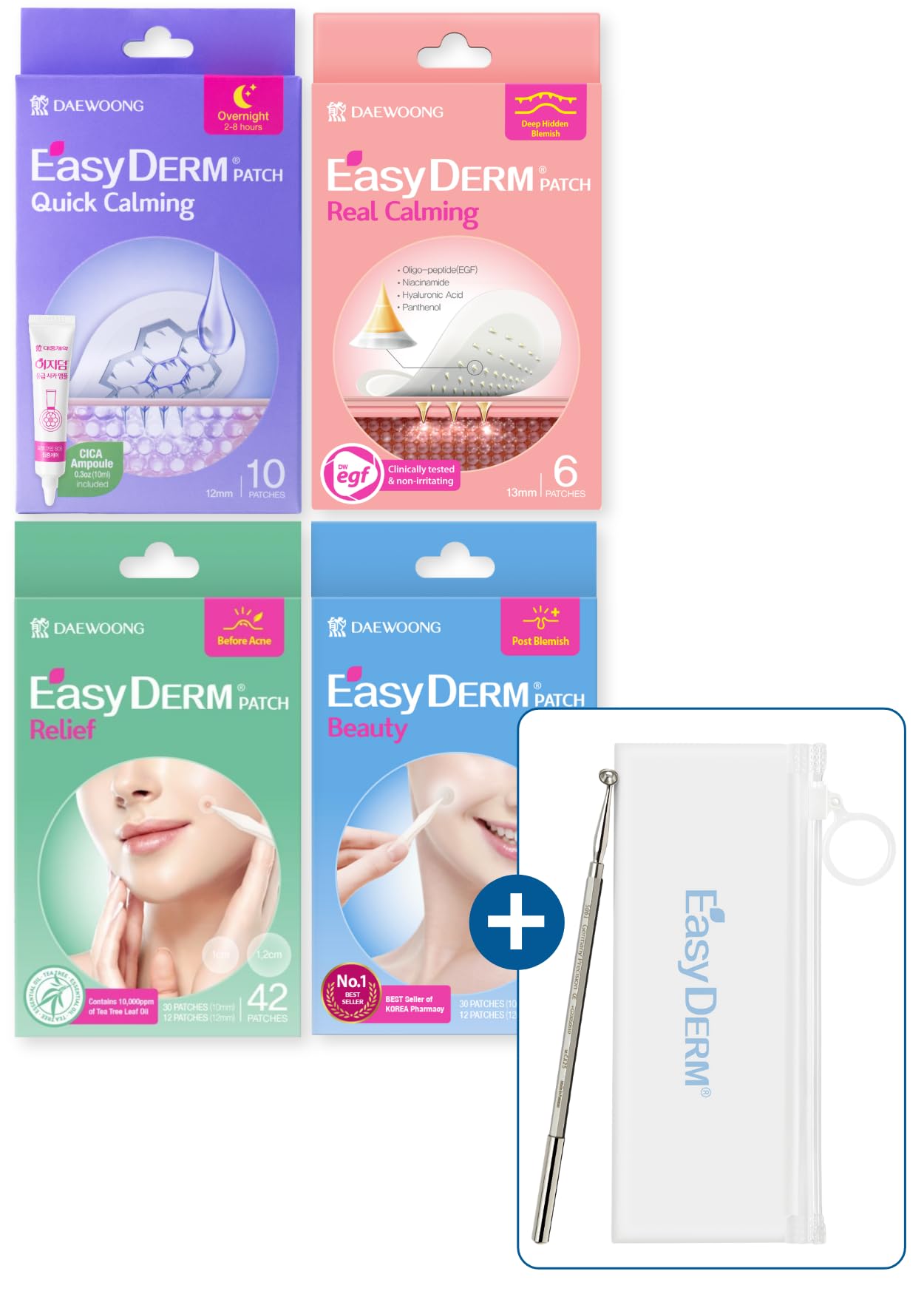 Conjunto De Adesivos Para Espinhas Dweasyderm Easyderm Multi-step + Extrator