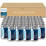 Bateria De Lítio Philips Cr123a 3v 1600mah, Pacote Com 40