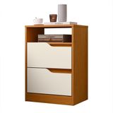 Mesa De Cabeceira Sole 2 Gavetas Flex Cinamomo-off White - Móveis Albatroz Cinamomo-off White