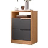Mesa De Cabeceira Sole 2 Gavetas Flex Titanium-freijó - Móveis Albatroz Titanium-freijó