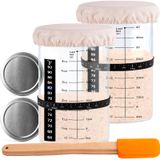 Kit De Frascos Para Fermento Inicial Tyniaide 1200 Ml X2 Com Acessórios