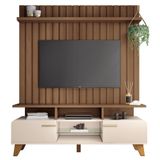 Rack Bancada Essenza Com Painel Link 1.6 Castanho-off White Para Tv Até 60? - Hb Móveis Castanho-off White