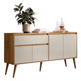 Buffet Aparador 4 Portas E 1 Gaveta Ravi Nature-off White - Peternella Móveis Nature-off White