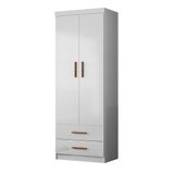 Guarda Roupa Infantil Ônix 2 Portas E 2 Gavetas Flex Branco - Peternella Móveis Branco