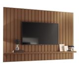 Painel Suspenso Link 2.0 Ripado Castanho Para Tv Até 70 - Hb Móveis Castanho