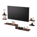 Rack Tv Suspenso Para Quarto Sala Nogal 115cm