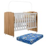 Berço Amore Nature-branco Com Colchão Baby Physical - Peternella Móveis Nature