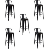 Banqueta Alta Oficial Iron Tolix Com Encosto - Preto - 5