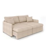 Sofá Retrátil Reclinável 4 Lugares 254cm Maili Bouclê Creme K01 - D&#39;rossi