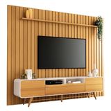 Rack Bancada Época Com Painel You 2.7 Off White-cinamomo Para Tv Até 85? - Hb Móveis Off White-cinamomo