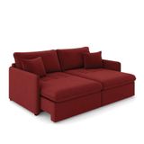 Sofá Retrátil Reclinável 4 Lugares 254cm Maili Veludo Vermelho K01 - D&#39;rossi