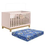 Berço Mini Cama Q Encanto Slim Rosa Acetinado Com Colchão Baby Physical - Qmovi Rosa Acetinado