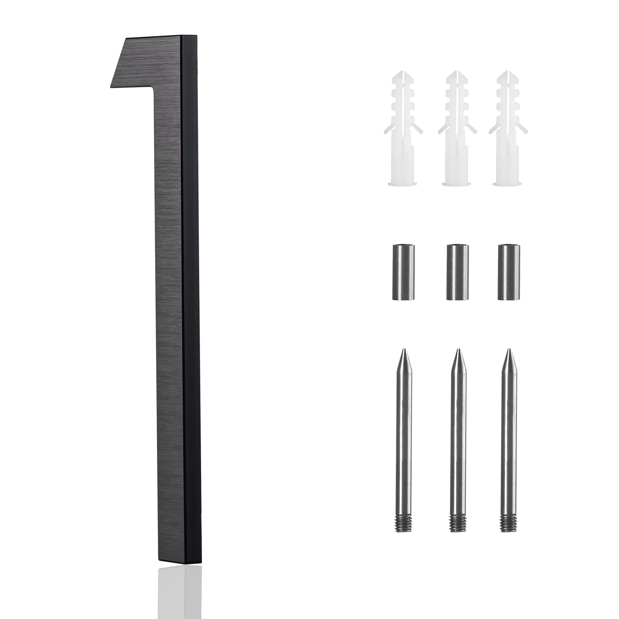 House Numbers Pantaqi, Alumínio Preto Fosco Moderno De 8 Polegadas