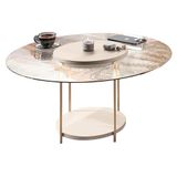 Mesa De Centro Sky Redonda Off White Com Tampo De Vidro - Hb Móveis Off White