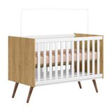 Berço Mini Cama Q Encanto Retrô Freijó-branco Acetinado - Qmovi Freijó-branco Acetinado