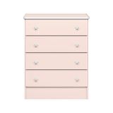 Cômoda Infantil 4 Gavetas Doce Sonho Rosa Acetinado - Qmovi Rosa Acetinado
