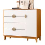 Cômoda Sapateira Ipê 1 Porta E 4 Gavetas Cinamomo-branco - Móveis Albatroz Cinamomo