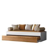 Bicama Solteiro Ônix Flex Nature-branco Com Colchões Physical D20 - Peternella Móveis Nature-branco