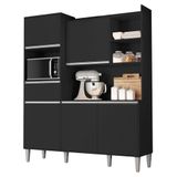 Cozinha Compacta Isabel 5 Portas E 1 Gaveta Preto - Ajl Móveis Preto