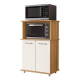 Balcão Multiuso Isis 2 Portas Para Forno E Micro-ondas Freijó-off White Cristal - Nicioli Freijó-off White Cristal
