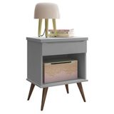 Mesa De Apoio Infantil Retrô Melinda Com 1 Gaveta Cinza - Phoenix Baby Cinza