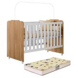 Berço Amore Nature-branco Com Colchão Supreme - Peternella Móveis Nature