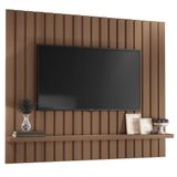 Painel Suspenso Link 1.6 Ripado Castanho Para Tv Até 60 - Hb Móveis Castanho