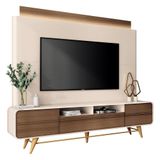 Estante Home Theater Nobre Off White-castanho Para Tv Até 85? - Hb Móveis Off White-castanho