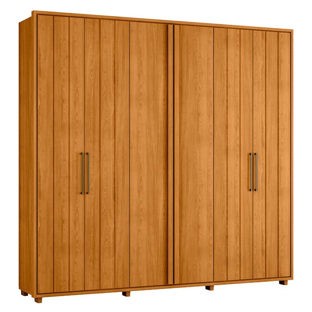 Guarda Roupa Casal Miró Ripado 6 Portas Cinamomo - Madetec