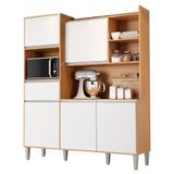 Cozinha Compacta Isabel 5 Portas E 1 Gaveta Amêndoa-branco - Ajl Móveis Amêndoa-branco
