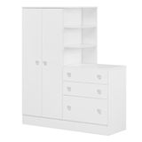 Guarda Roupa Com Cômoda Infantil Doce Sonho 2 Portas E 3 Gavetas Branco - Qmovi Branco