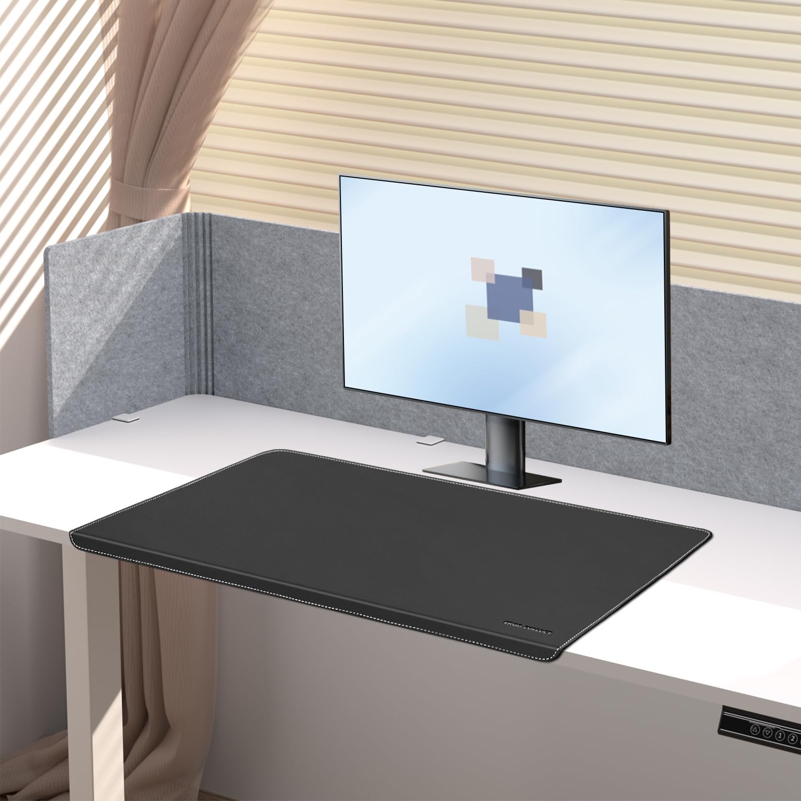 Tapete De Mesa Ergo Collect De Couro Pu Antiderrapante 60x42cm Preto