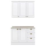 Armario Aereo E Balcao 120 Cm Ce169 Americana Branco Calcare Henn