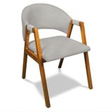 Cadeira Sala De Jantar Em Madeira Yara Suede Cinza D03 - D&#39;rossi