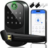 Fechadura De Porta Inteligente Easy Msr, Entrada Sem Chave Com Impressão Digital Preta