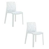Cadeira Sala De Jantar Kit 2 Gruvyer Branco R02 - D&#39;rossi