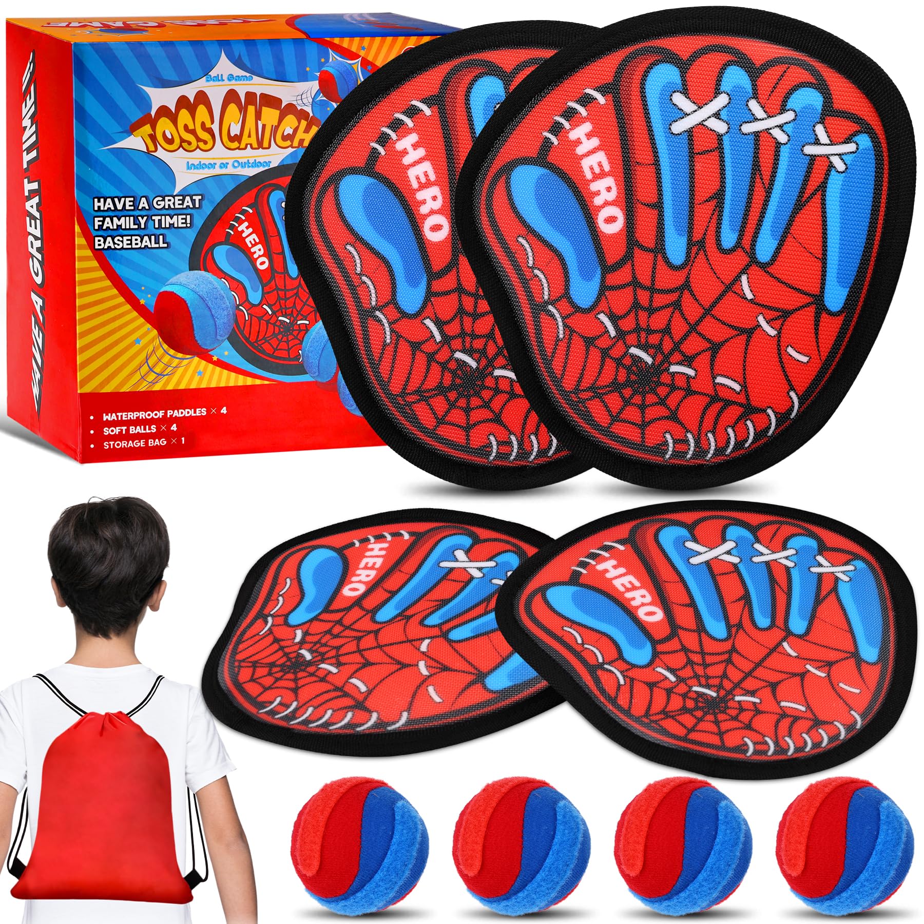 Conjunto De Jogos Toss And Catch Ball Junshe Com Bolas Adesivas E Luva