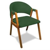 Cadeira Sala De Jantar Em Madeira Yara Suede Verde D03 - D&#39;rossi