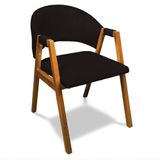 Cadeira Sala De Jantar Em Madeira Yara Suede Preto D03 - D&#39;rossi