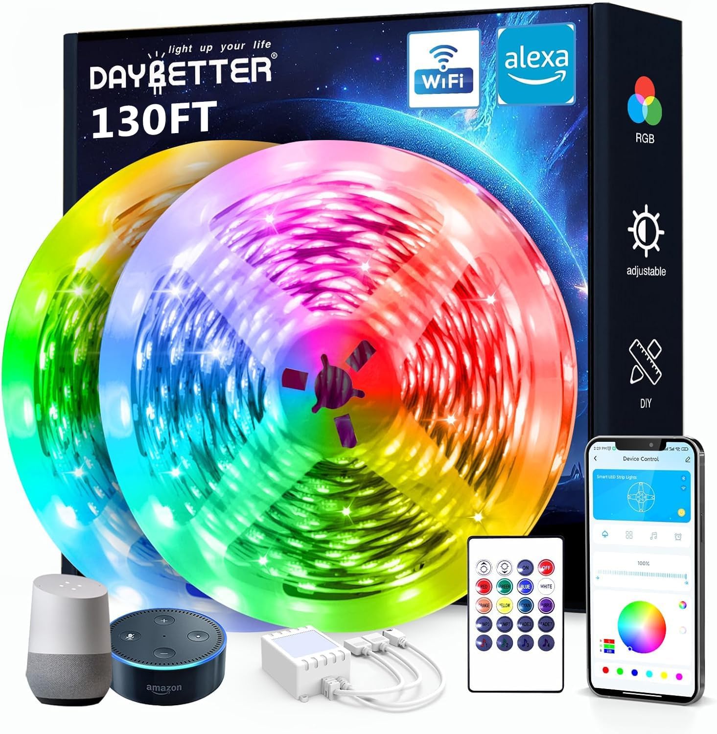 Luzes Led Smart Wifi Daybetter 40m (2x20m) Com Alexa