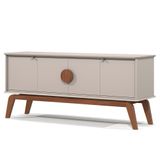 Balcao Buffet Paris 4 Portas 164 Cm Off White Nature Tebar