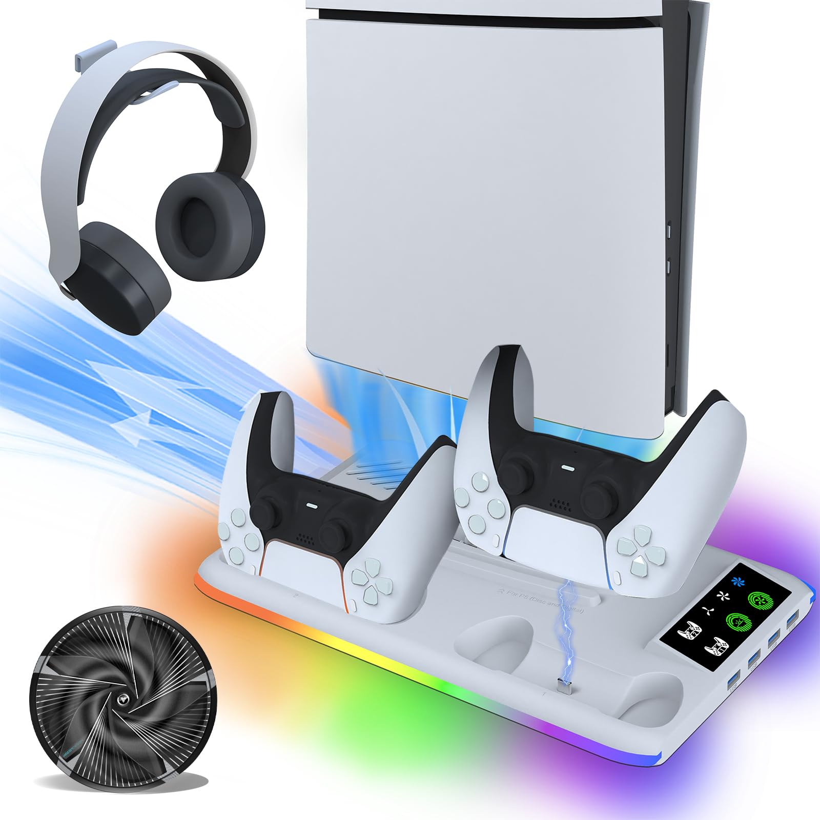 Ventilador De Resfriamento Com Portas Usb Para Estação De Carregamento Ps5 Slim +