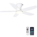 Ventilador De Teto Ohniyou 46" Com Luzes Remotas/controle De Aplicativo Branco