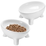 Pacote Com 2 Tigelas De Cerâmica Kitwinney Raised Cat Bowls Kitwinney