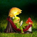 Decoração De Jardim Solar Frog Estátua De Leekung Frog Com Luz Solar