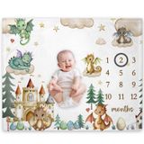 Cobertor Milestone Mensal Yuzioey Boy Dragon 50x40cm