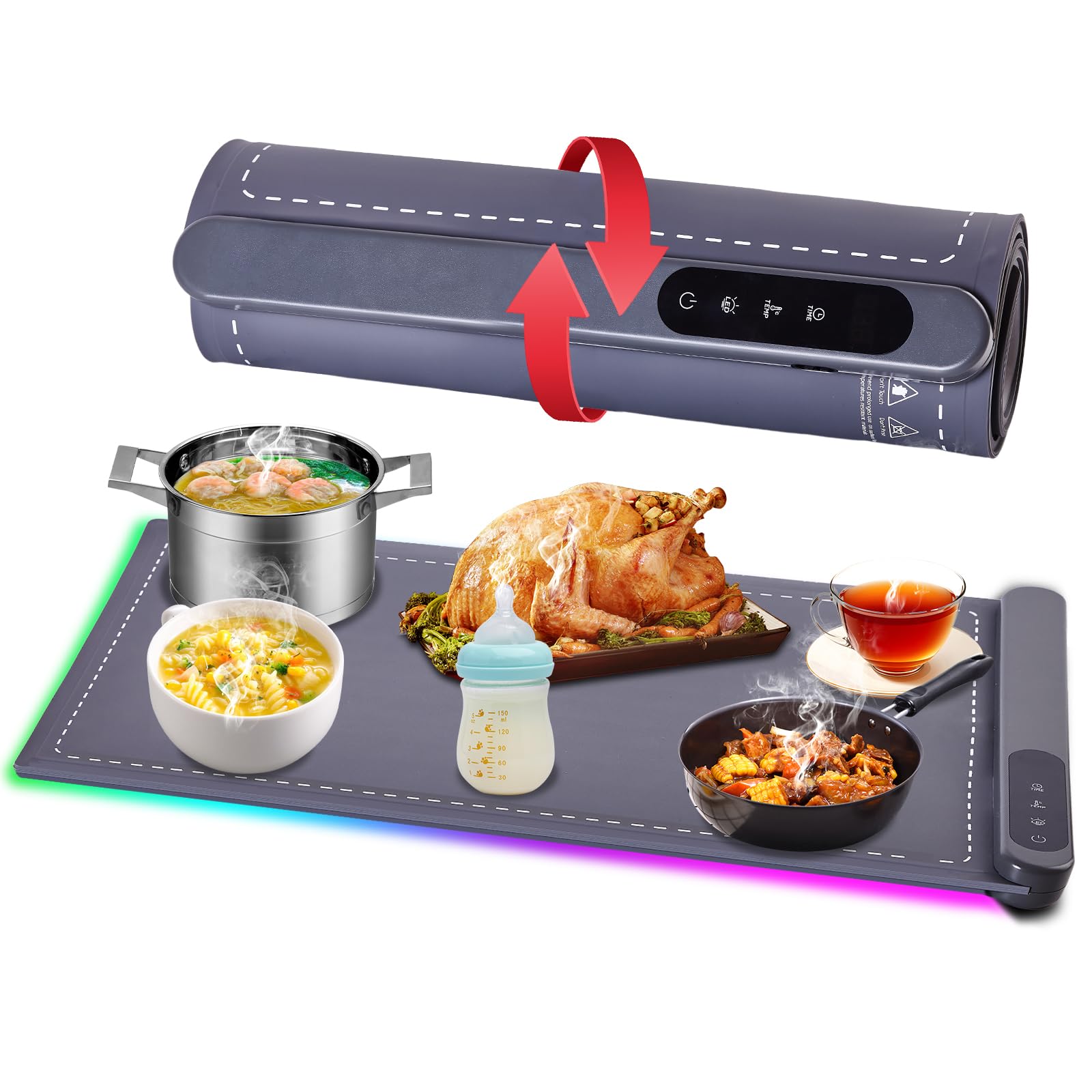 Tapete De Aquecimento Lbolhzo Para Buffet De Pratos Para Irritar Alimentos 24x16cm