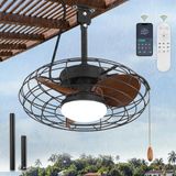 Ventilador De Teto Zmishibo Outdoor Com Controle Remoto Regulável Light 3cct
