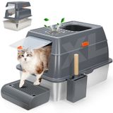 Caixa De Areia Para Gatos Wantryapet Em Aço Inoxidável Extra Grande